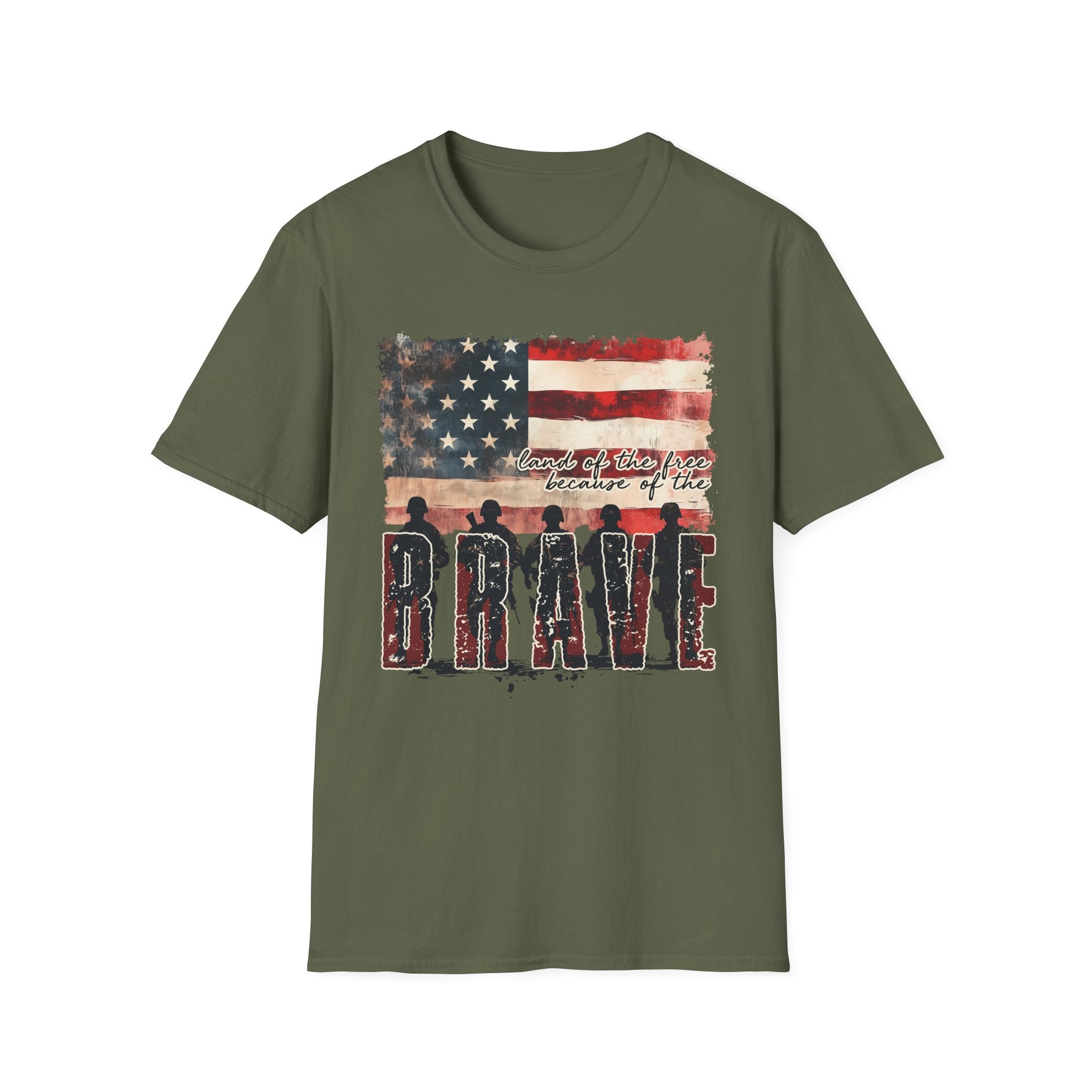 Brave American Flag Unisex T-Shirt — Patriotic Military Tribute Tee
