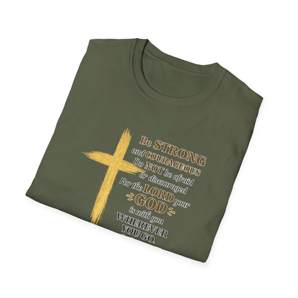 Class of 2026 Graduation T-Shirt — Gold Cross & Joshua 1:9 Inspirational Tee