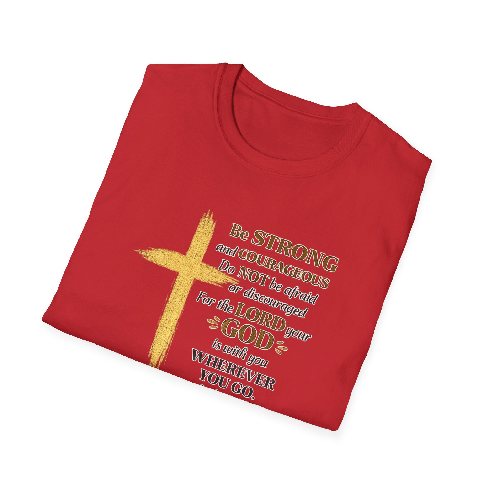 Class of 2026 Graduation T-Shirt — Gold Cross & Joshua 1:9 Inspirational Tee