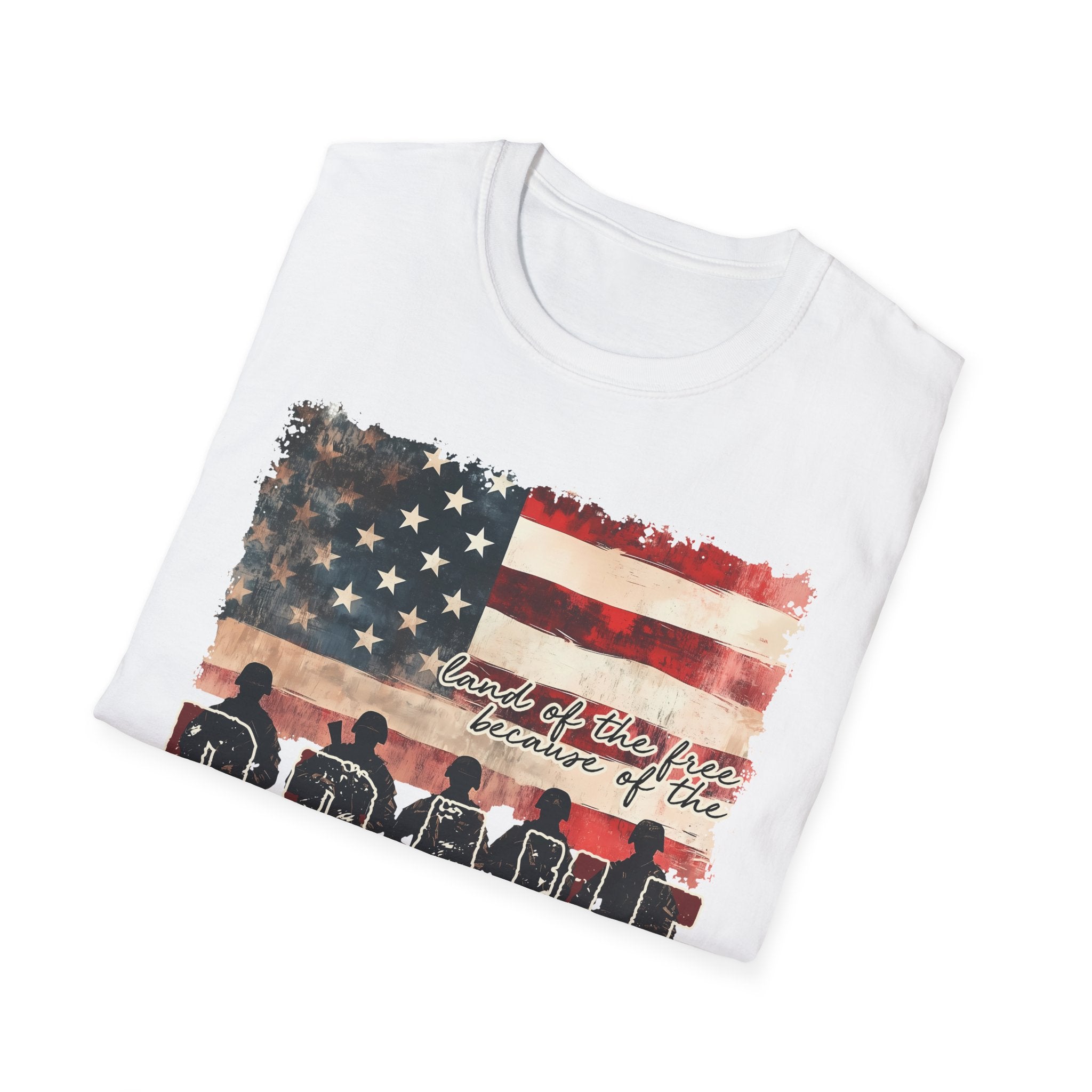 Brave American Flag Unisex T-Shirt — Patriotic Military Tribute Tee