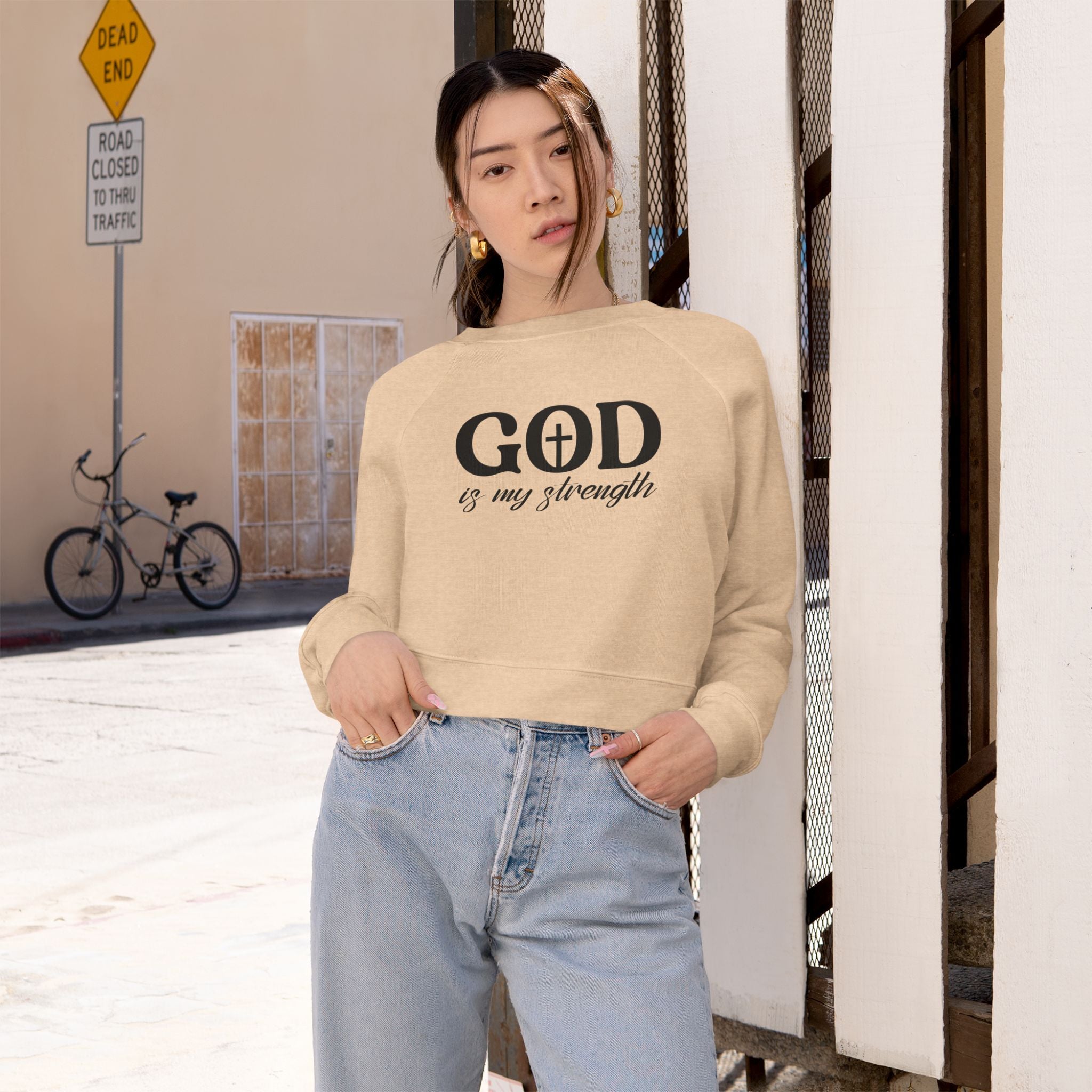 God Is Good Cropped Pullover — Women's Faith Sweatshirt