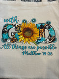With God Sunflower Tote Bag
