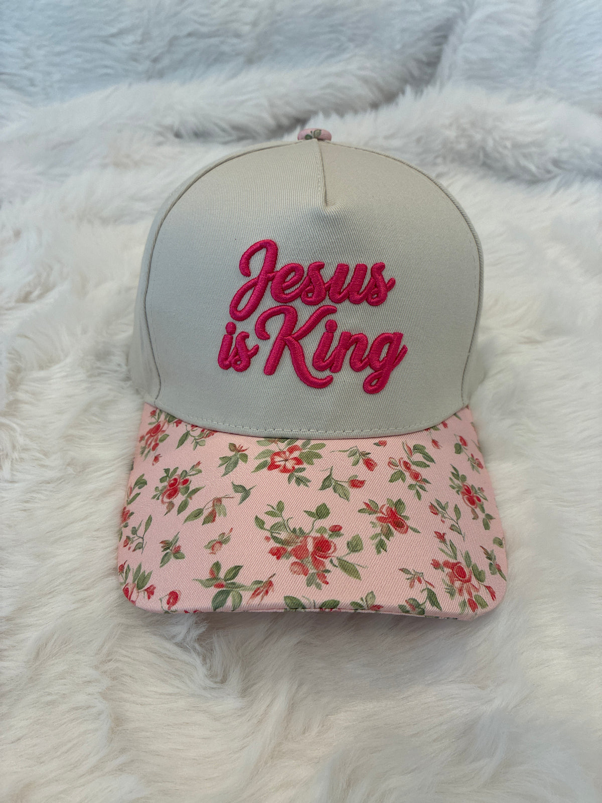 Floral Jesus is King Two Tone Hat
