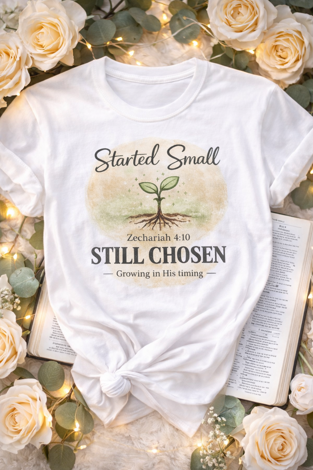 Still Chosen Christian T-Shirt — "Started Small" Faith Graphic Tee