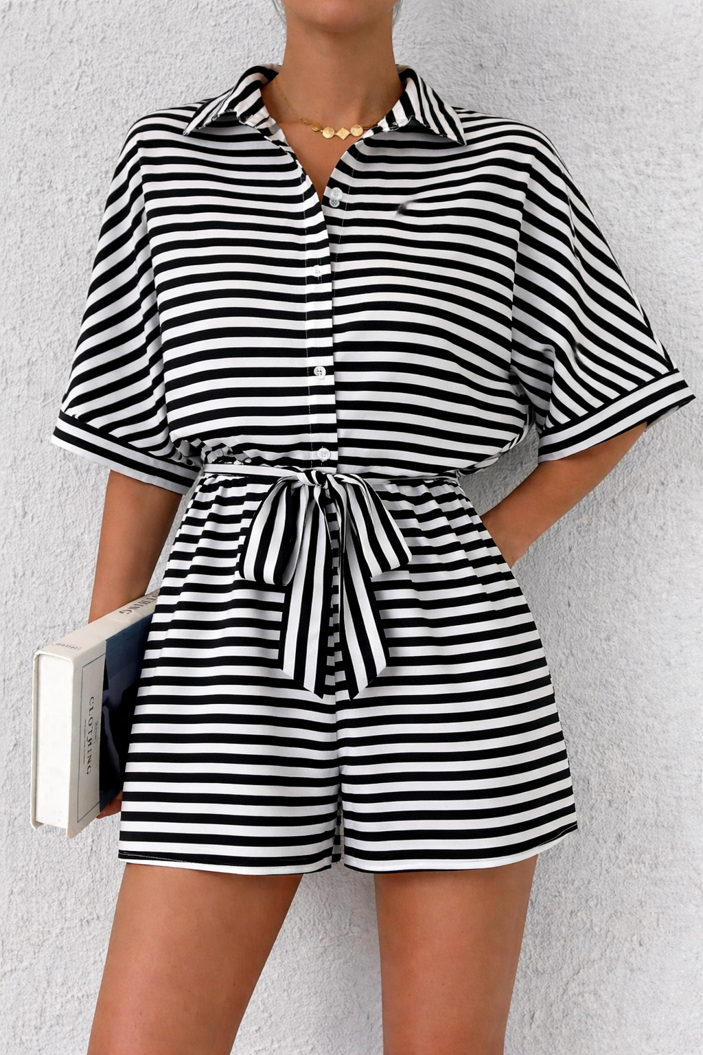 Calm Confidence Stripe Romper