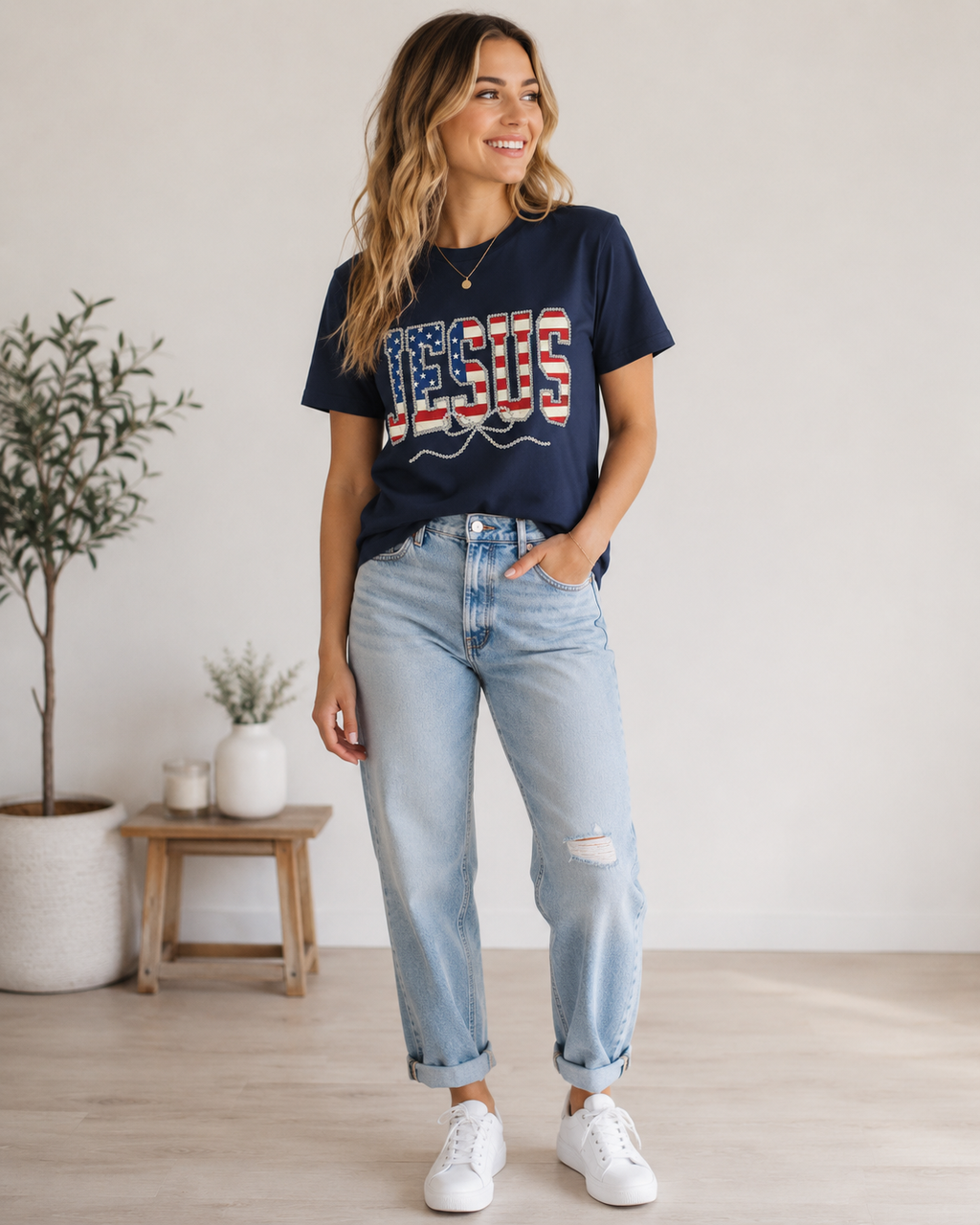 Jesus Patriotic Tee — American Flag Christian T-Shirt