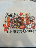 Fall for Jesus tote bag