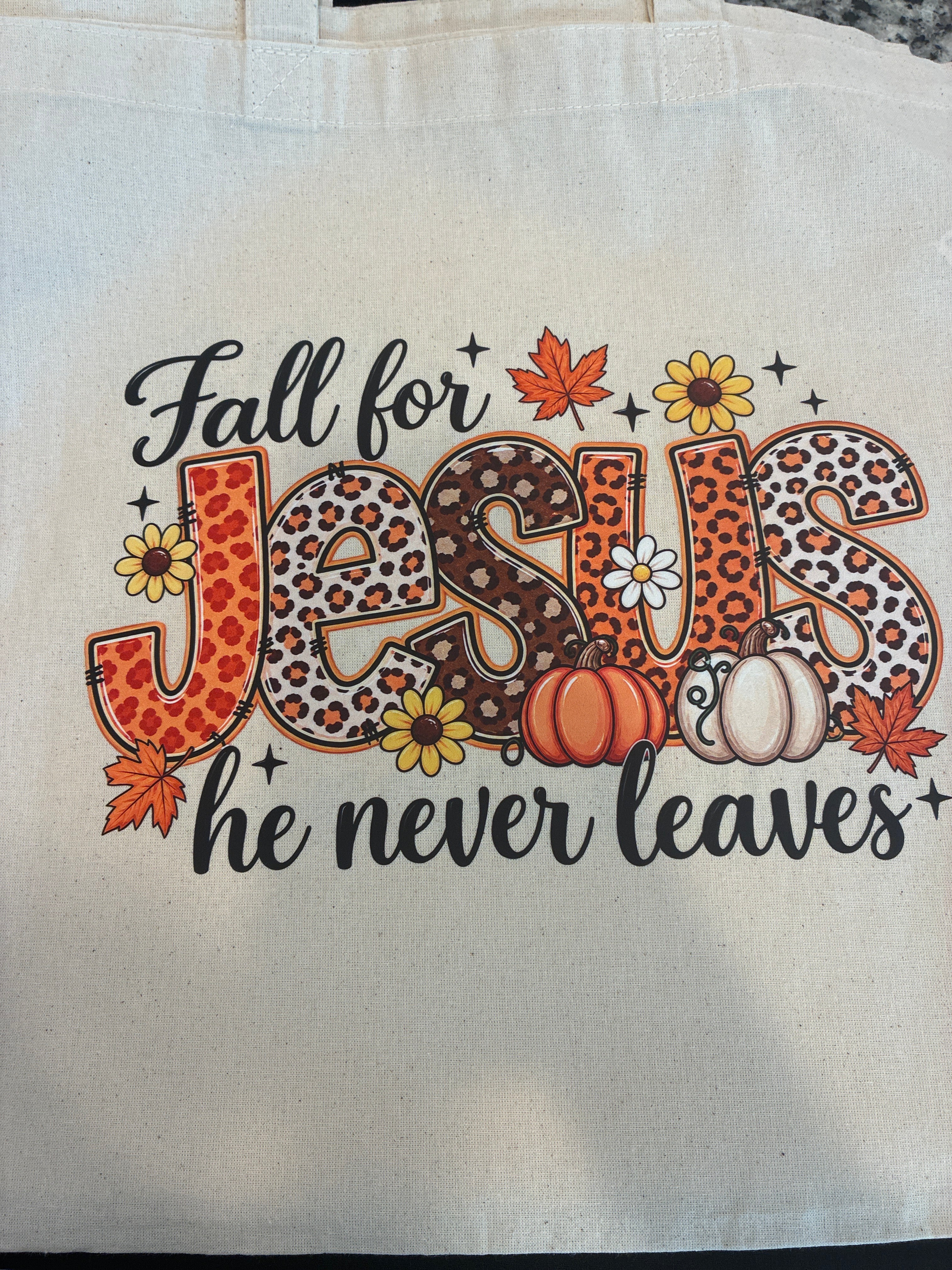 Fall for Jesus tote bag