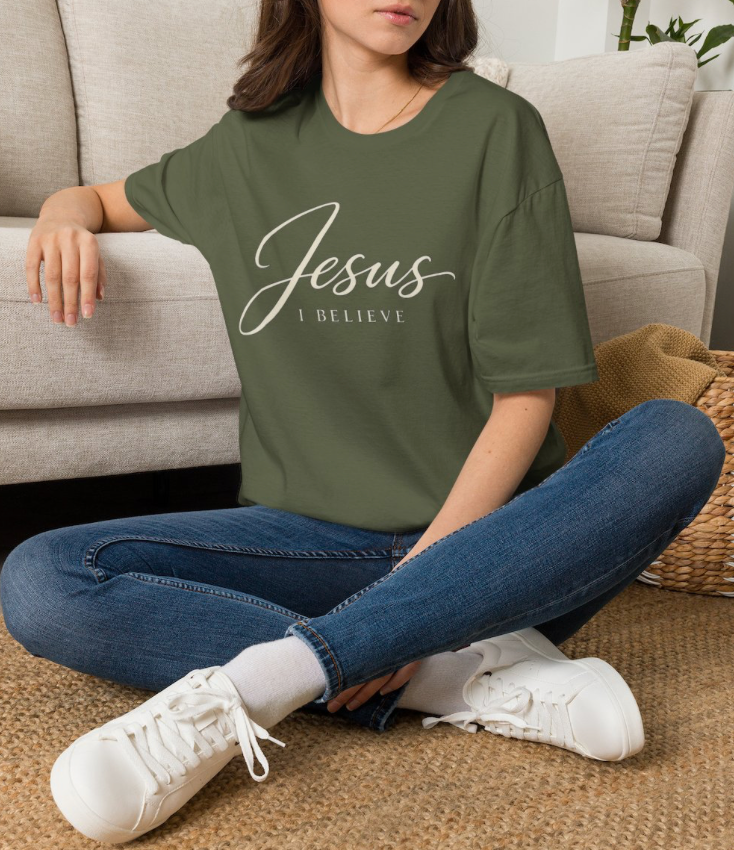 Jesus I Believe T-Shirt — Faith Script Christian Tee