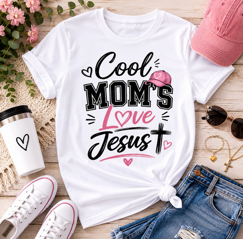 Cool Moms Love Jesus T-Shirt — Faith-Based Christian Mom Tee