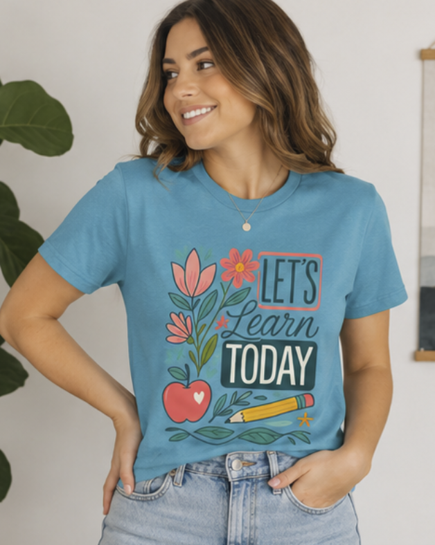 Let’s Learn Today Tee — Floral Teacher Back to School Shirt