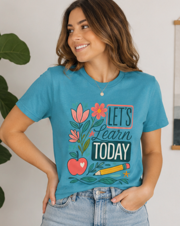 Let’s Learn Today Tee — Floral Teacher Back to School Shirt