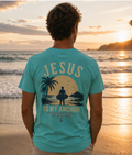Jesus Is My Anchor T-Shirt — Christian Surf Sunset Tee