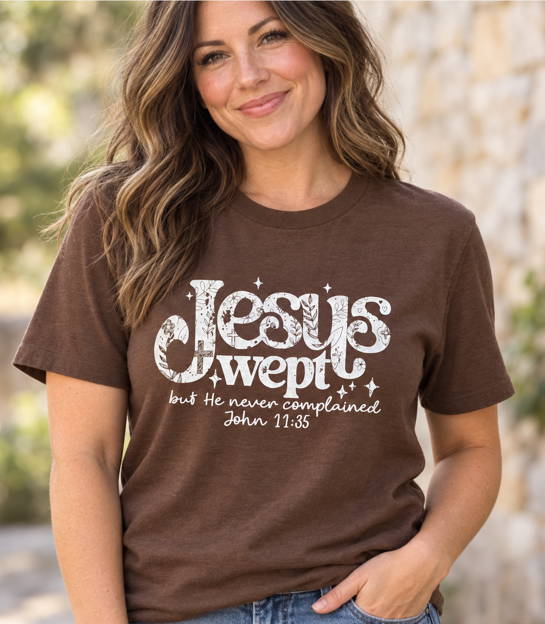 Jesus Wept Brown T-shirt