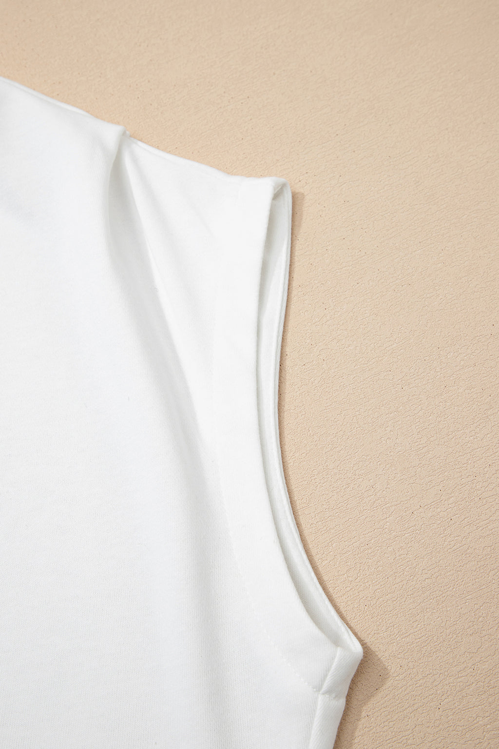 Pink Solid Color High Neck Cap Sleeve Loose Top