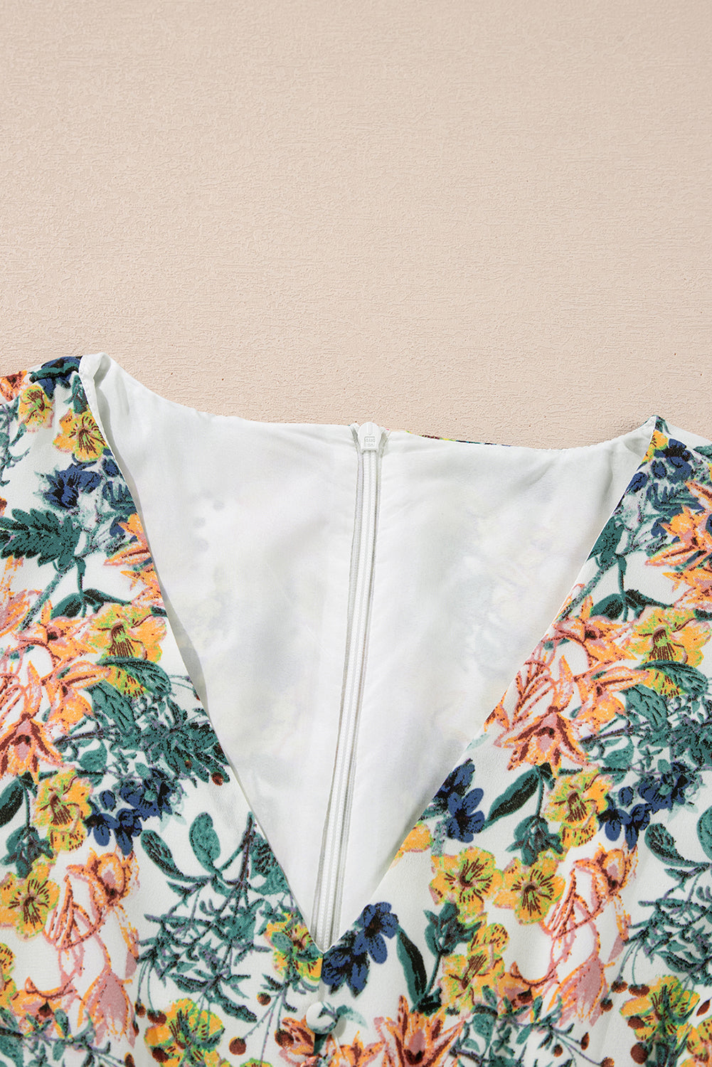 V Neck High Waist Ruffled Dress