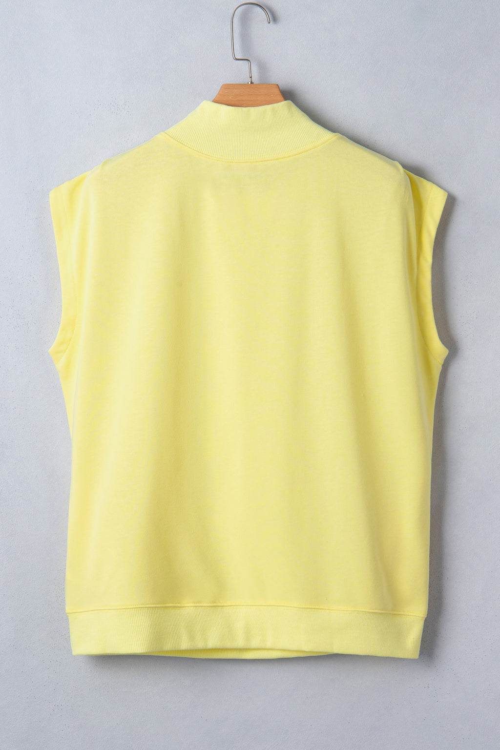 Pink Solid Color High Neck Cap Sleeve Loose Top