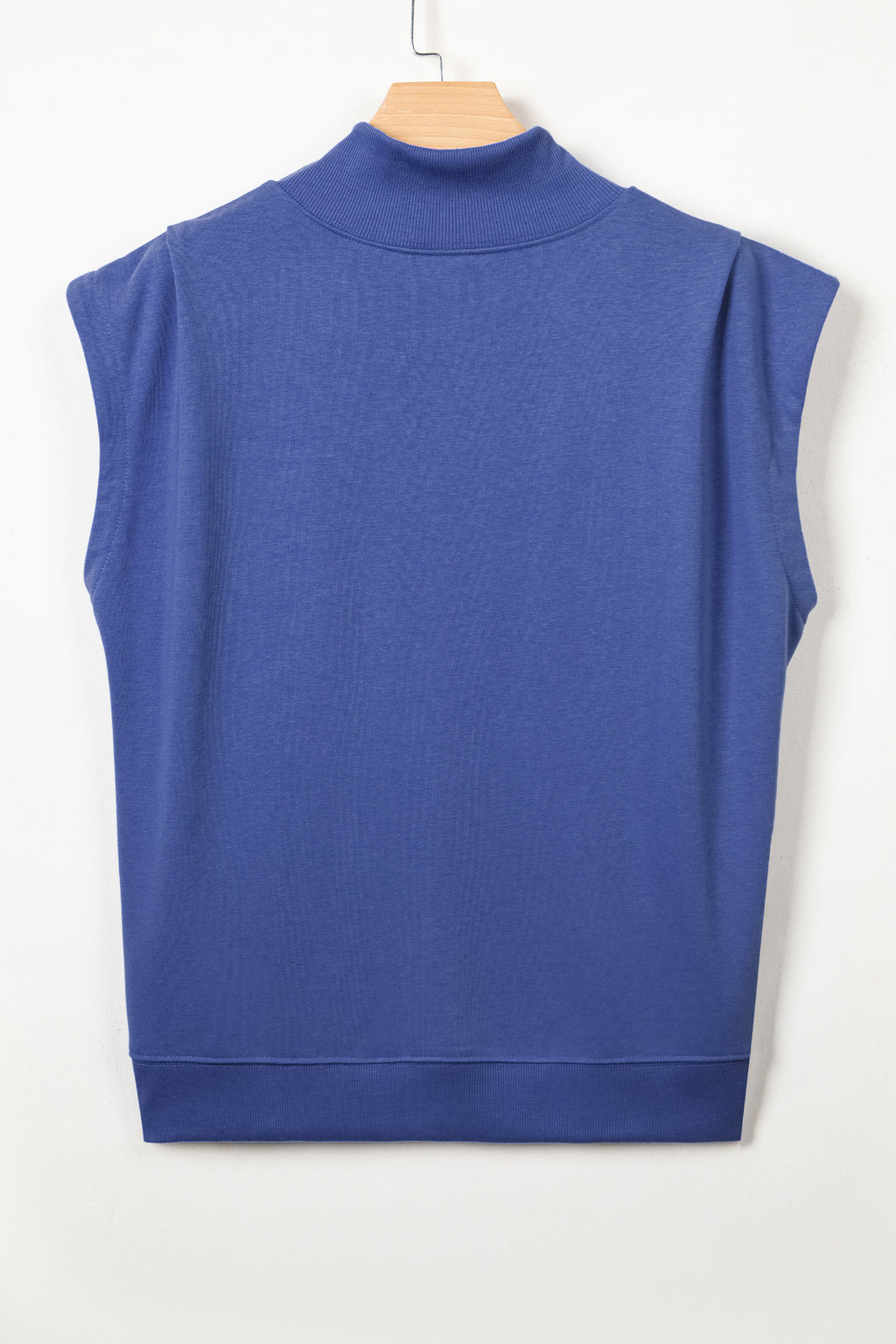 Pink Solid Color High Neck Cap Sleeve Loose Top